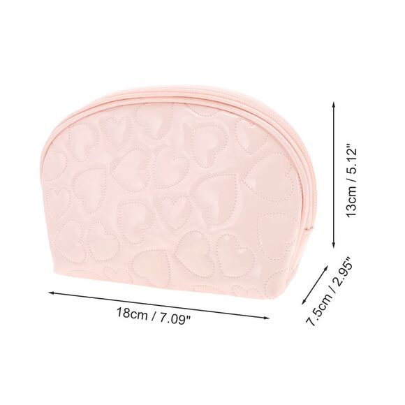 Shell Shape Heart Makeup Bag Pink - Picture 2 of 3